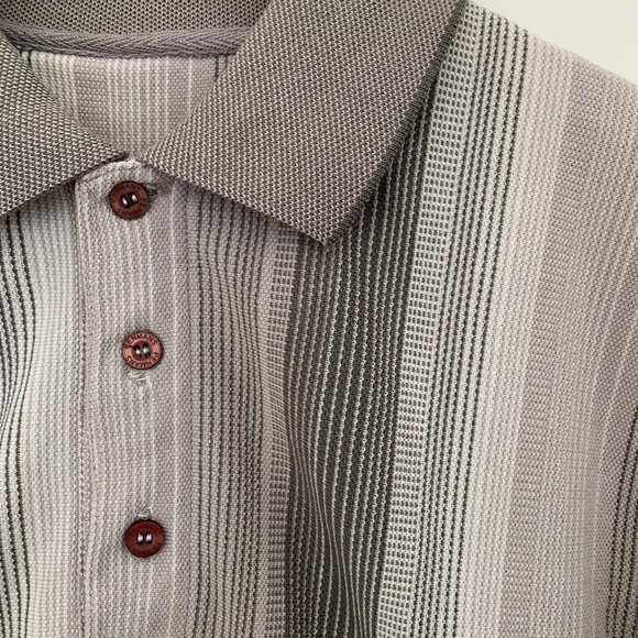 Vintage - Size S - Grey Striped Polo - Picture 3 of 6